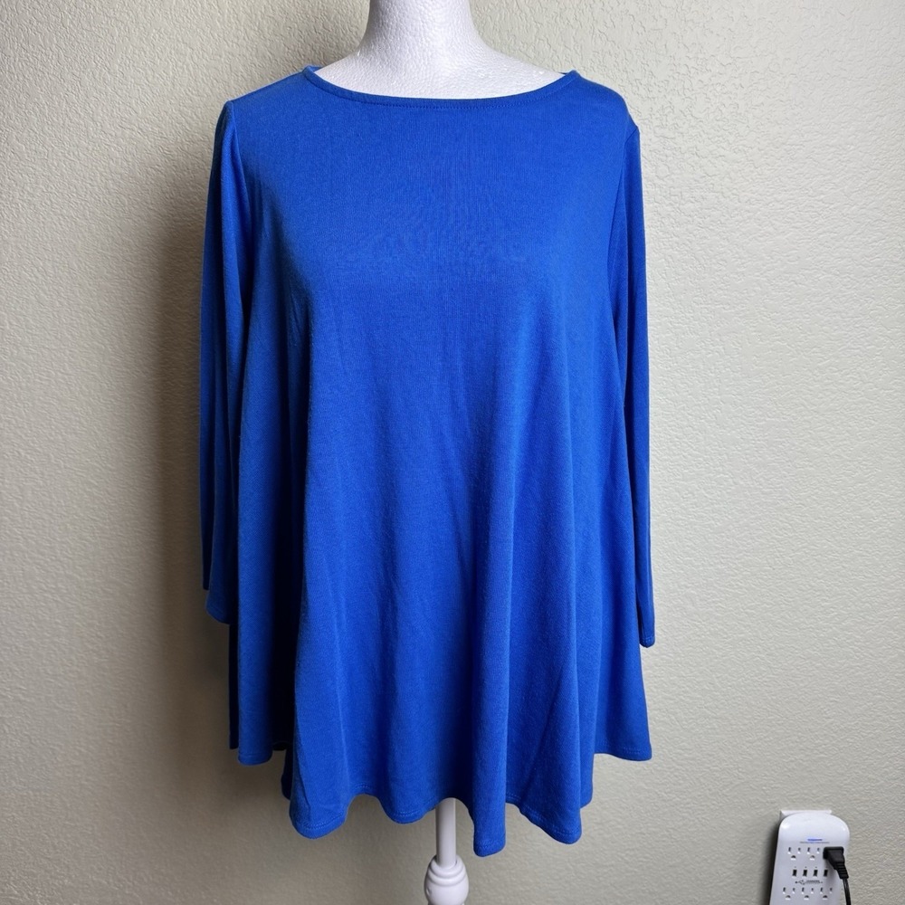 Serena Williams Signature Statement Women's Top Tunic Blue Size S 3/4 Sleeves